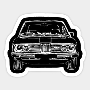 White E12 Car Sketch Art Sticker